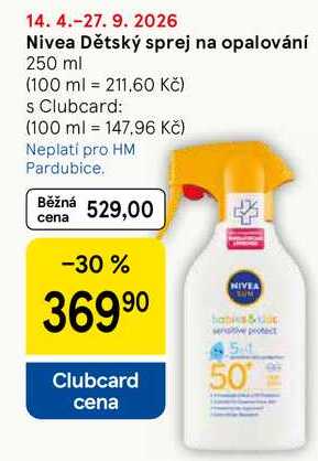 Nivea Dětský sprej na opalování, 250 ml Tesco