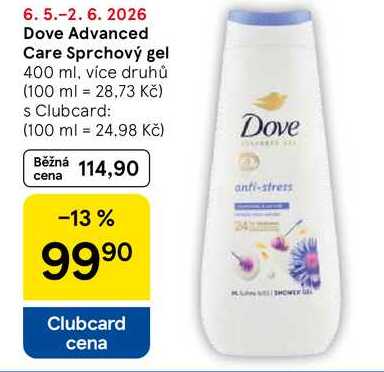 Dove Advanced Care Sprchový gel, 400 ml, více druhů Tesco