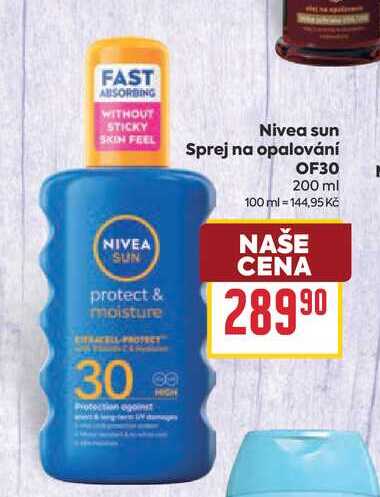 Nivea sun Sprej na opalování OF30 200 ml