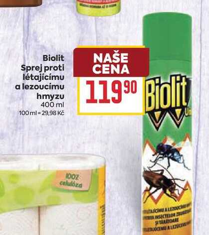 Biolit Sprej proti létajícímu a lezoucímu hmyzu 400 ml BILLA