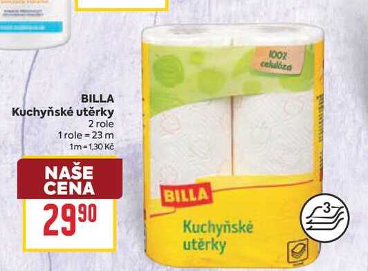 BILLA Kuchyňské utěrky 2 role BILLA