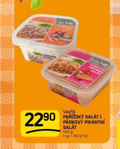PAŘÍŽSKÝ SALÁT | PÁRKOVÝ PIKANTNÍ SALÁT 140 g