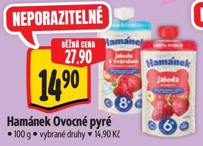 Hamánek Ovocné pyré, 100 g Albert