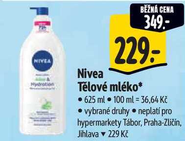 Nivea Tělové mléko*, 625 ml Albert
