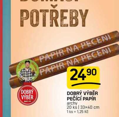 DOBRÝ VÝBĚR PEČÍCÍ PAPÍR archy 20 ks | 33×40 cm 1 ks