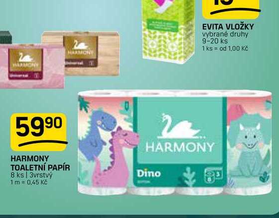 HARMONY TOALETNÍ PAPÍR 8 ks | 3vrstvý FLOP