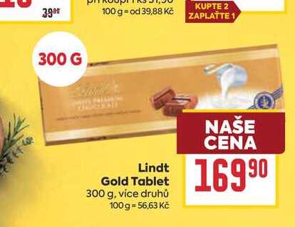 Lindt Gold Tablet 300 g