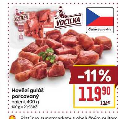 Hovězí guláš porcovaný balení, 400 g