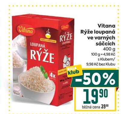 Vitana Rýže loupaná ve varných sáčcích 400 g