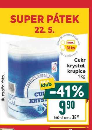 Cukr krystal, krupice 1kg 