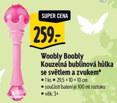 Woobly Boobly Kouzelná bublinová hůlka se světlem a zvukem Albert