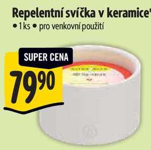 Repelentní svíčka v keramice*, 1ks