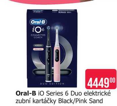 Oral-B iO Series 6 Duo elektrické zubní kartáčky Black/Pink Sand Teta drogerie