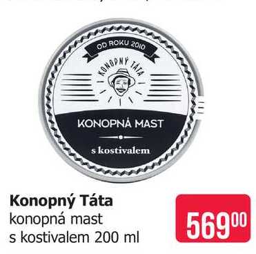 Konopný Táta konopná mast s kostivalem 200 ml Teta drogerie