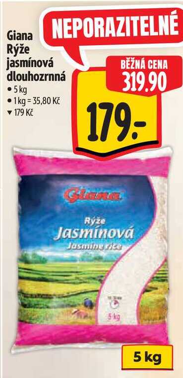 Giana Rýže jasmínová dlouhozrnná, 5kg