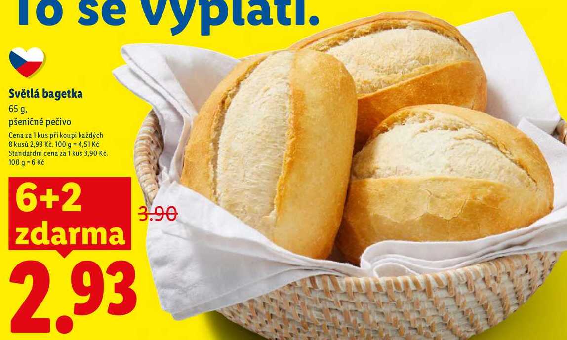 Světlá bagetka, 65 g