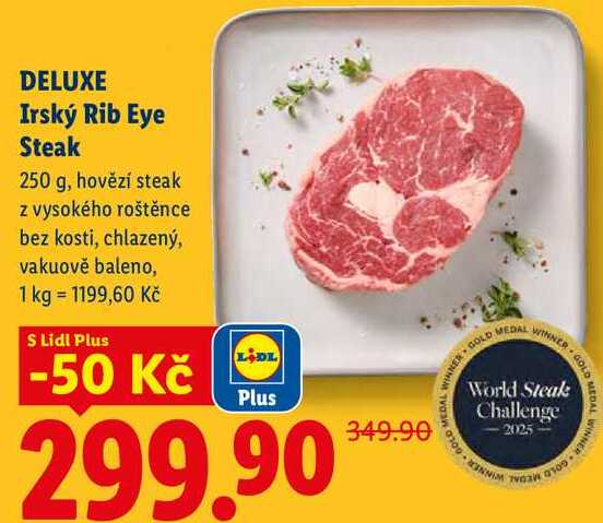 DELUXE Irský Rib Eye Steak, 250 g