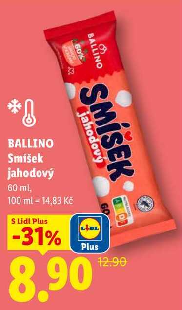 BALLINO Smíšek jahodový, 60 ml