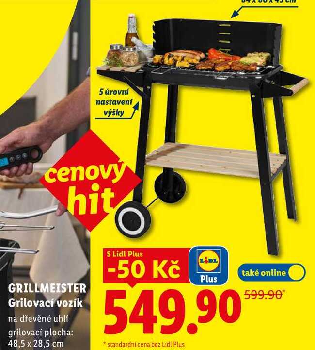 GRILLMEISTER Grilovací vozík, 48,5 x 28,5 cm