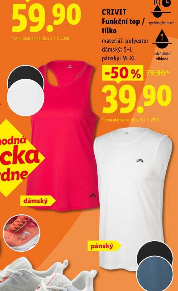 CRIVIT Funkční top / rychleschnoucí tílko