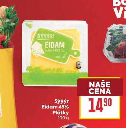 Sýýýr Eidam 45% Plátky 100 g