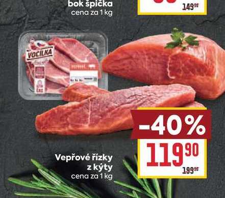 Vepřové řízky z kýty cena za 1 kg 