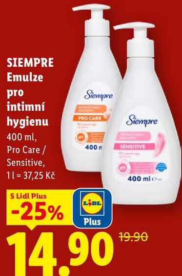 SIEMPRE Emulze pro intimní hygienu, 400 ml