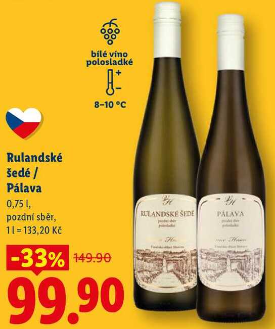 Rulandské šedé / Pálava, 0,75 l