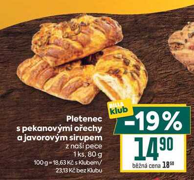 Pletenec s pekanovými ořechy a javorovým sirupem z naší pece 1 ks, 80 g