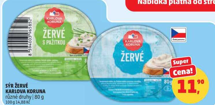 SÝR ŽERVÉ KARLOVA KORUNA, 80 g