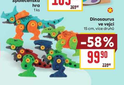 Dinosaurus ve vejci 15 cm, více druhů BILLA