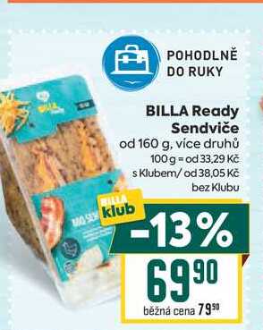 BILLA Ready Sendviče od 160 g