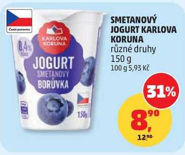 SMETANOVÝ JOGURT KARLOVA KORUNA, 150 g