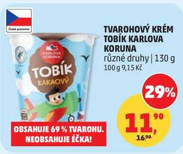 TVAROHOVÝ KRÉM TOBÍK KARLOVA KORUNA, 130 g