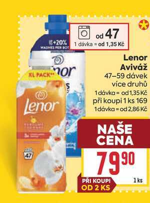 Lenor Aviváž 47-59 dávek více druhů BILLA