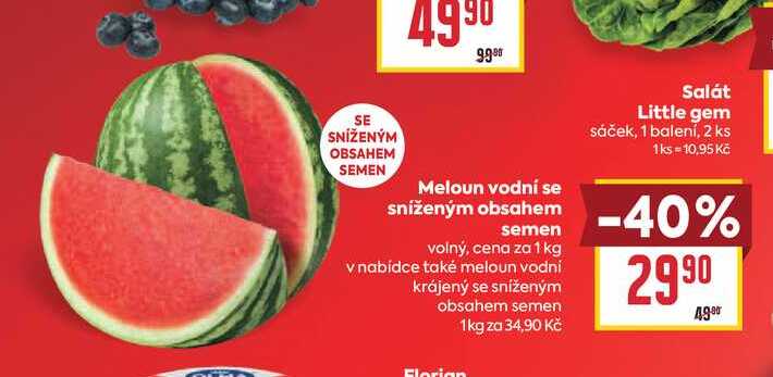 Meloun vodní se sníženým obsahem semen volný, cena za 1 kg