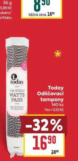 Today Odličovací tampony 140 ks BILLA