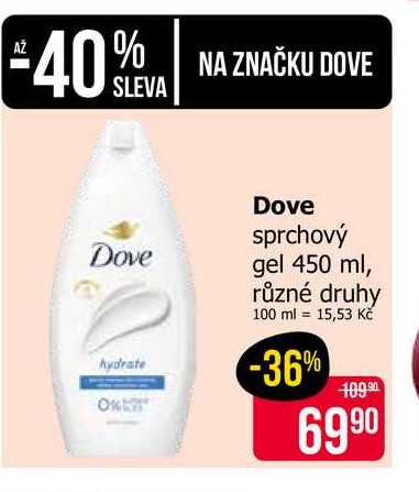 Dove sprchový gel 450 ml, různé druhy Teta drogerie