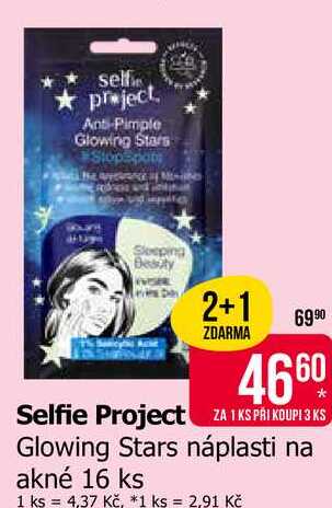Selfie Project Glowing Stars náplasti na akné 16 ks Teta drogerie