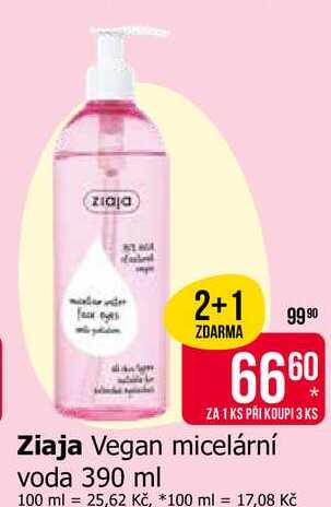 Ziaja Vegan micelární voda 390 ml Teta drogerie