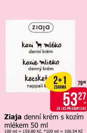 Ziaja denní krém s kozím mlékem 50 ml