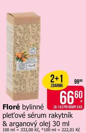 Floré bylinné pleťové sérum rakytník & arganový olej 30 ml Teta drogerie