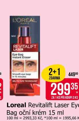 Loreal Revitalift Laser Eye Bag oční krém 15 ml Teta drogerie
