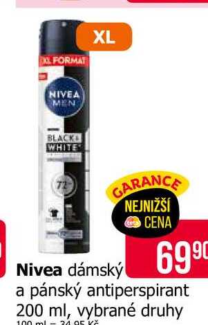 Nivea dámský a pánský antiperspirant 200 ml, vybrané druhy Teta drogerie