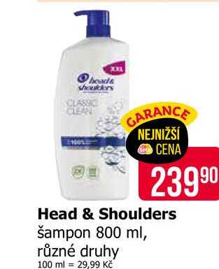 Head & Shoulders Šampon 800ml, vybrané druhy Teta drogerie