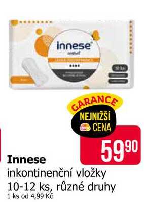 Innese inkontinenční vložky 10-12 ks, různé druhy Teta drogerie