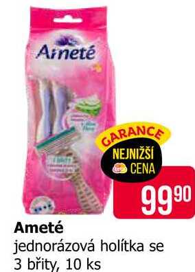 Arneté jednorázová holítka se 3 břity, 10 ks Teta drogerie