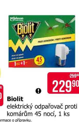 Biolit elektrický odpařovač proti komárům 45 nocí, 1 ks Teta drogerie