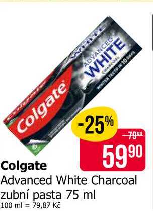 Colgate Advanced White Charcoal zubní pasta 75 ml Teta drogerie
