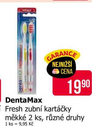 DentaMAX Fresh zubní kartáčky měkké 2 ks, různé druhy 
